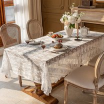 sruoe Tablecloth, Rectangle Tablecloths, Washable Foldable Modern White Tablecloths, Table Cloth for Dining, Home, Party, Picnic, Nylon Spandex