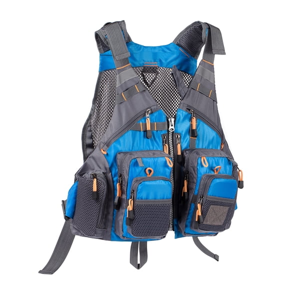 Bassdash Lightweight and Durable Unisex Fishing Vest Pack, One Size, Blue