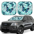thumbnail image 6 of Kdxio Blue Floral With Butterflies Print 2-Piece Sun Shade Front Windshield - Foldable Car Front Window Sunshades For Most Sedans Suv Truck, 6 of 6