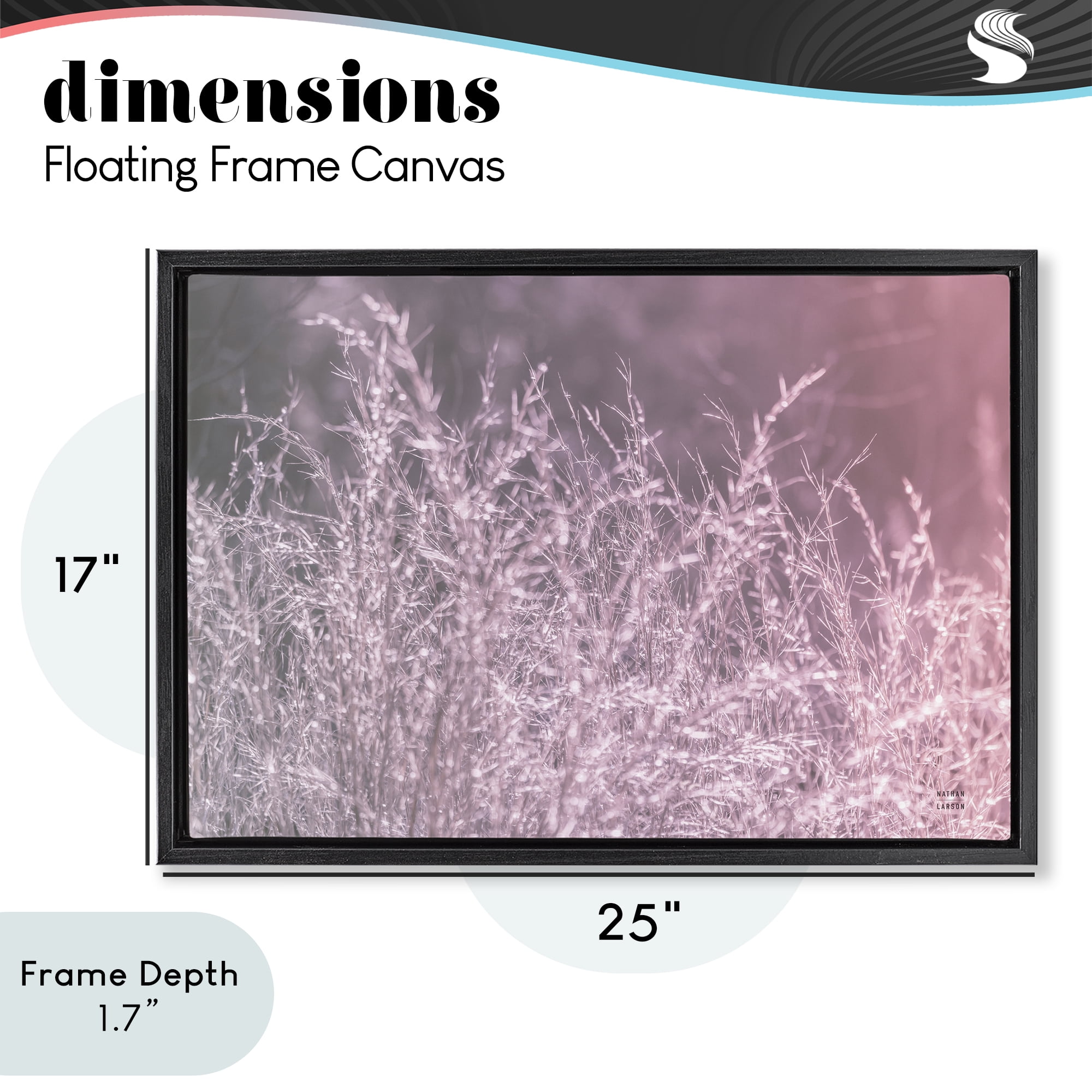 Stupell Industries Pink Morning Gentle Meadow Black Framed Floater Canvas Wall Art, design by Nathan Larson