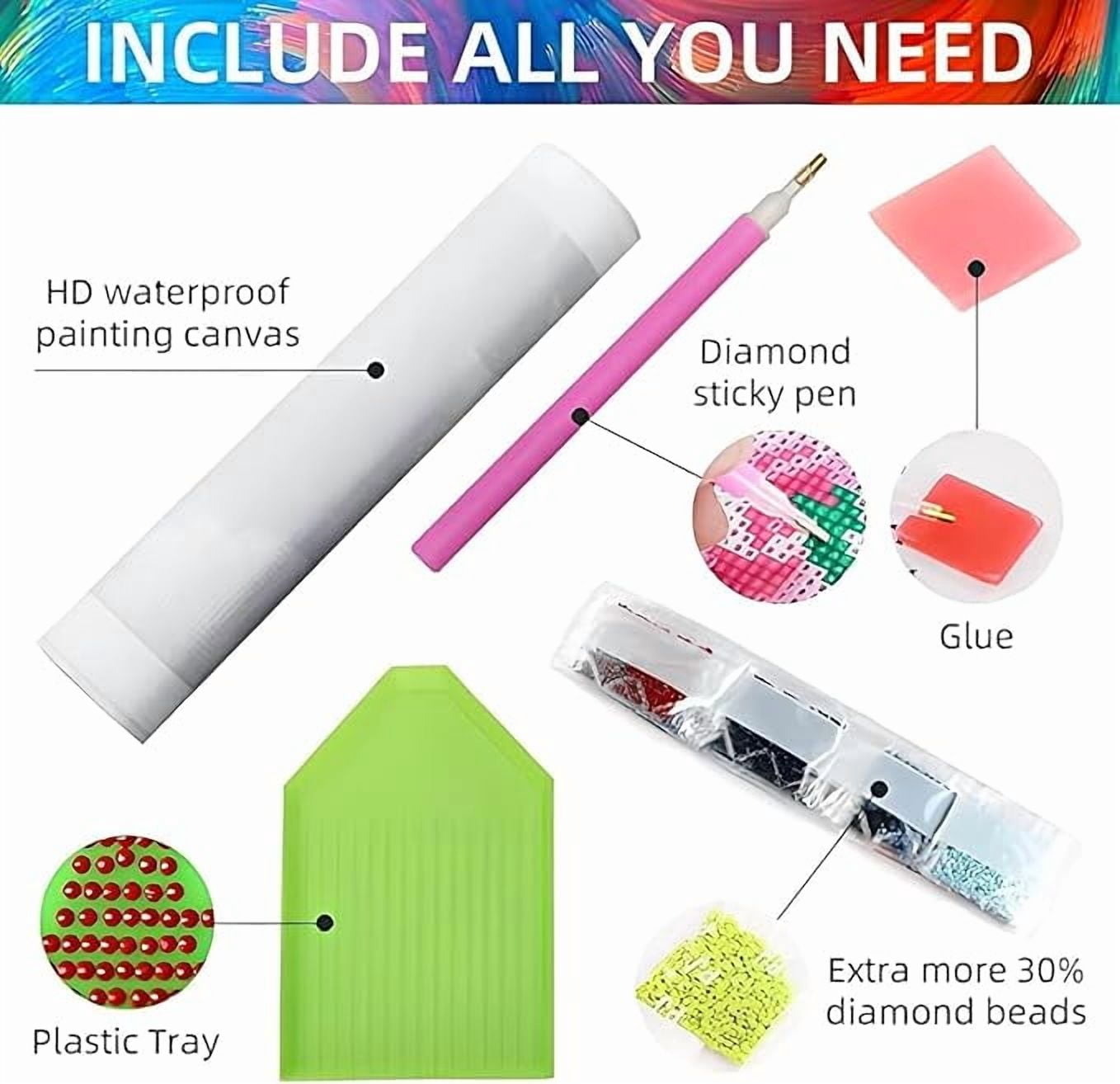 4 Pack Diamond Painting Kits for Adults, 5D Princess Diamond Art for Beginners, Full Drill Gem Dots for Home Wall Decor 12x16inch