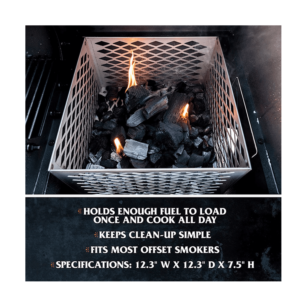 Silver 5279338P04 Stainless Steel Offset Smoker Charcoal