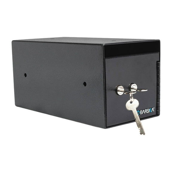 Barska Front Loading Depository Safe with Dual Key Lock, 12" x 6" x 6", Black