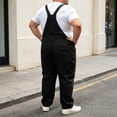 thumbnail image 5 of Ahabrexf Men's Big & Tall Denim Bib Overalls, Adjustable Metal Buckle Suspenders Loose Straight Leg Jumpsuit with Chest & Side Pockets for Work Daily Casual Wear, 5 of 7