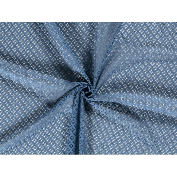 Minerva Cotton Lace Fabric Blue - per yard