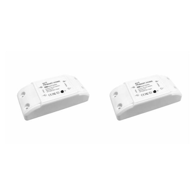 relayinert 2.4Ghz WiFi Smart Switch Mini Plastic App Remote Control Breaker Module Portable Office Safety Switches 2Set