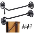 thumbnail image 1 of 2 Pieces Door Lock Hook, Black Stainless Steel Door Hook Lock, with Mounting Screws, for Window, Barn Door, Shed Door, Garage Door (15cm), 1 of 5