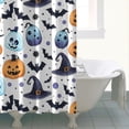 thumbnail image 4 of Colorful Pumpkin Halloween Pattern Shower Curtain 72"x84" ,Bathroom Decorative Shower Curtains Set with 12 Hooks,Modern Waterproof Washable Shower Curtain, 4 of 6