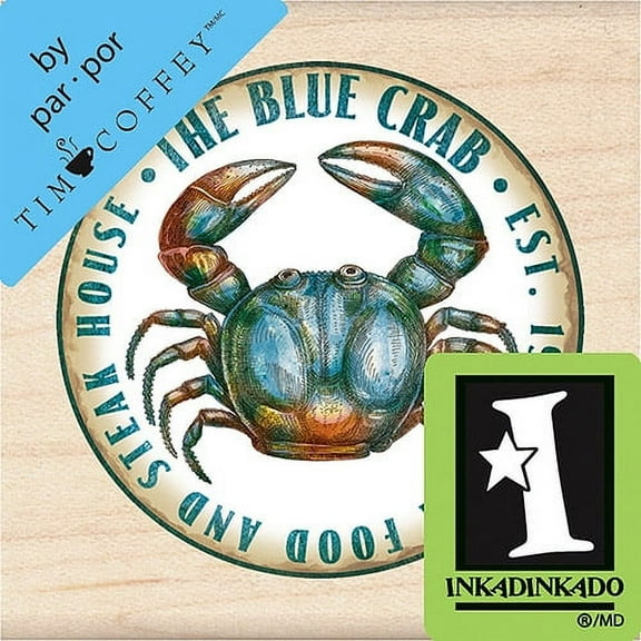 Inkadinkado Tim Coffey Wood Stamp, The Blue Crab