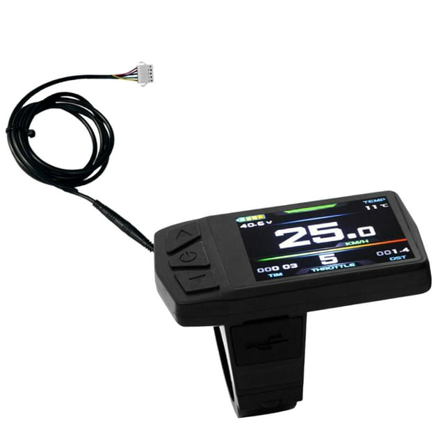 Pantalla LCD para bicicleta eléctrica, indicador de velocidad y tiempo, preciso y sólido, con USB de 5 V. Conector SM