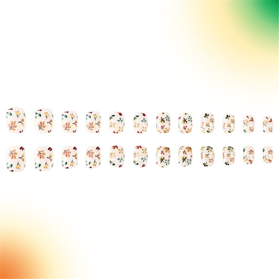 ZPAQI 24 Pcs Fall Press On Nails Thanksgiving Full Cover Stick on Nails False Nails
