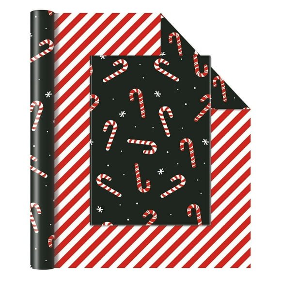 Rollo de papel para envolver regalos de Navidad WERNNSAI, 43 x 10 m, reversible