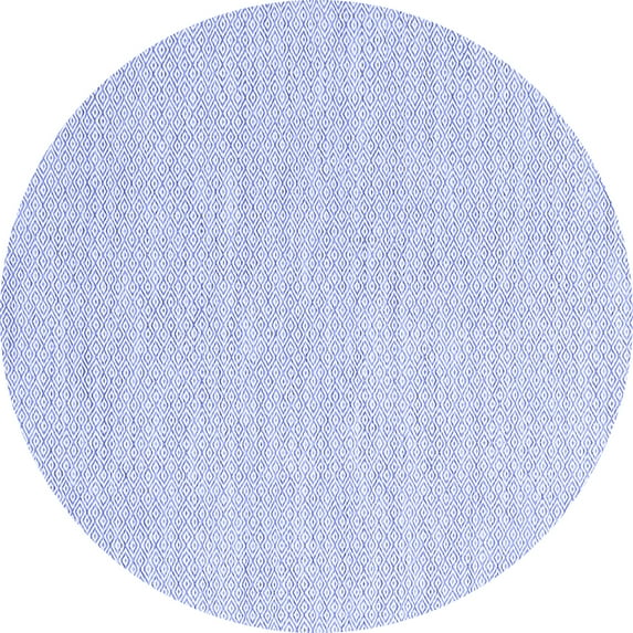Ahgly Company Machine Washable Indoor Round Solid Blue Modern Area Rugs, 6' Round