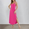 thumbnail image 4 of DHFJKG Sleeveless Beach Dress Women Loose Fit Summer Comfortable Flowy Long Dress Adjustable Straps Curved Hem Scoop Neck Trendy Dresses, 4 of 9