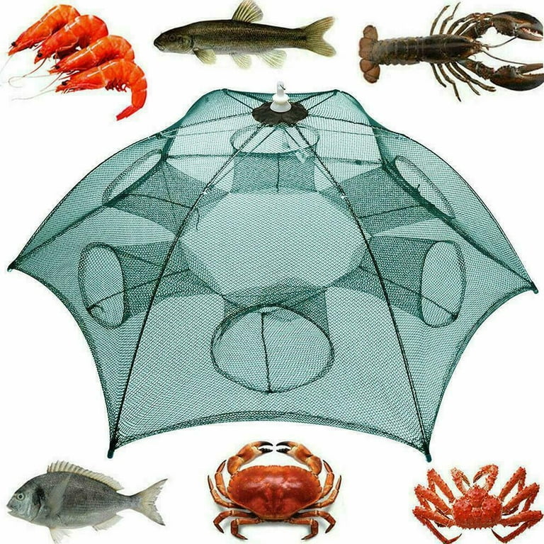 Automatic Fishing Trap Net Nylon Foldable Fishing Bait Trap Fishing Gear  for Crab Minnow Shrimp 