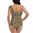 thumbnail image 5 of Picia Leopard Pattern Women's One Piece Swimsuits,One Shoulder Swimwear Asymmetric ,Ruffle Monokinis Bathing Suits,High Waisted Flattering Bathing Suits-X-Large, 5 of 8