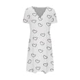 thumbnail image 4 of Mini Vestido de Verano Color Sólido Cuello en V Manga Corta Vestido de Becerro Medio, Vestido Corto de Verano, 4 of 5
