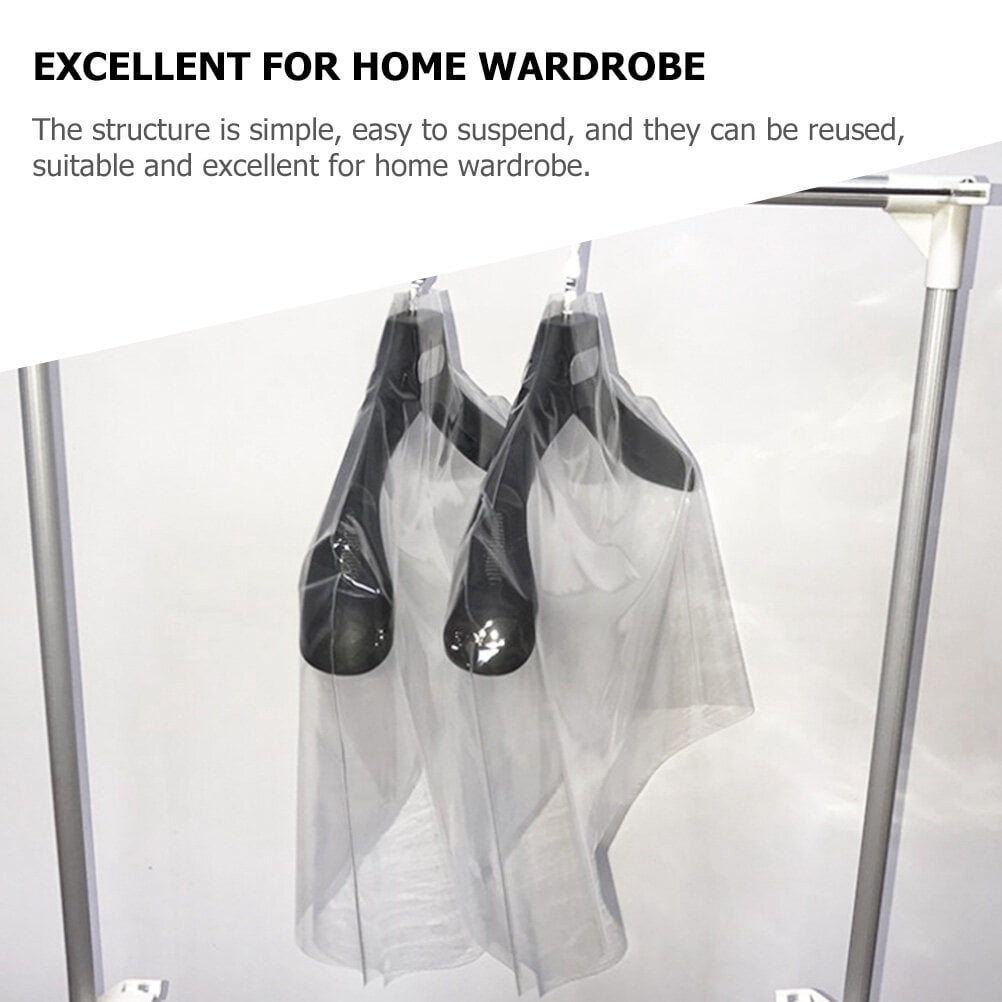 FENGGUIQU 6Pcs Clear Garment Bags Hanging Clothes Covers Dust Resistant Reusable Storage Pouches for Coats Suits