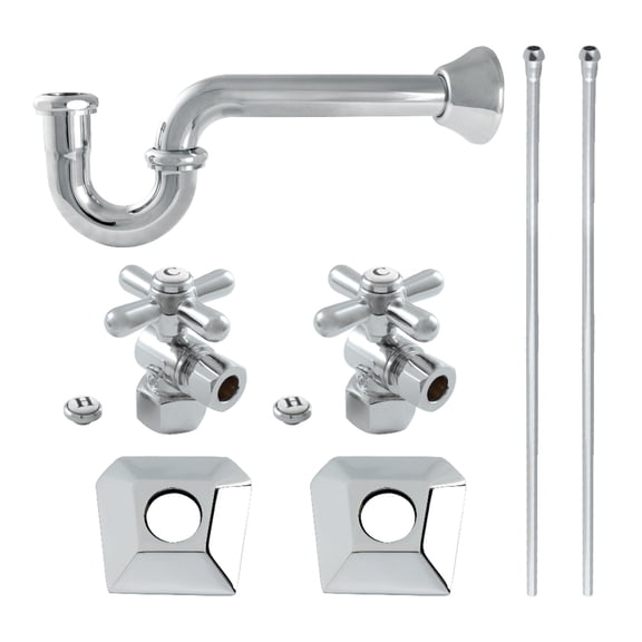 Kingston Brass KPK130P1 Trapeze Modern Plumbing Sink Trim Kit with P-Trap, Polished Chrome