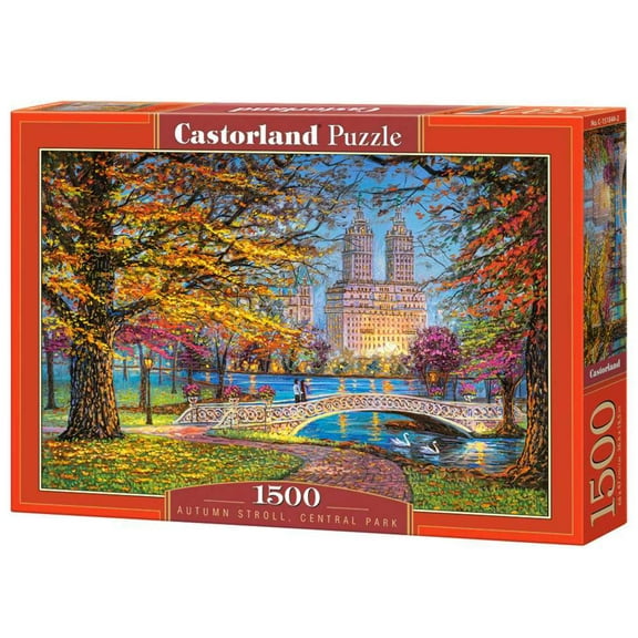 1500 Piece Jigsaw Puzzle, Autumn Stroll, Central Park, NY, New York puzzle, Cityscape, Adult Puzzles, Castorland C-151844-2