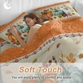 thumbnail image 4 of Thanksgiving Pumpkin Bedding Duvet Cover Set King Size 4 Pieces Fall Leaves Harvest Pastoral Bedding Set with Zipper Closure, 1 Comforter Cover 92x106 Inches 1 Flat Sheet & 2 Pillow Cases, 4 of 7