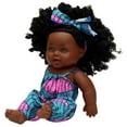 thumbnail image 2 of Cute Baby Doll 30cm Juego De Moda Para Bebés Cumpleaños De Sunnimix  Muñeca Niña Negra, 2 of 8