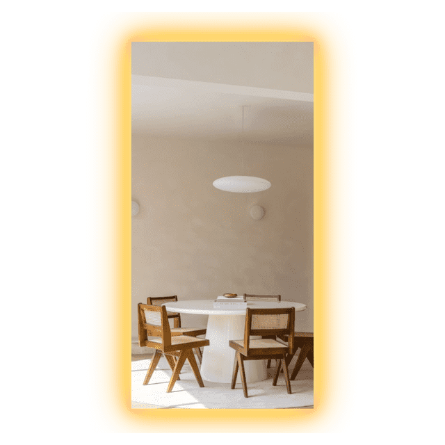 Espejo Rectangular Con Luz Led Cálida 50x60 Cm Decoración Hogar