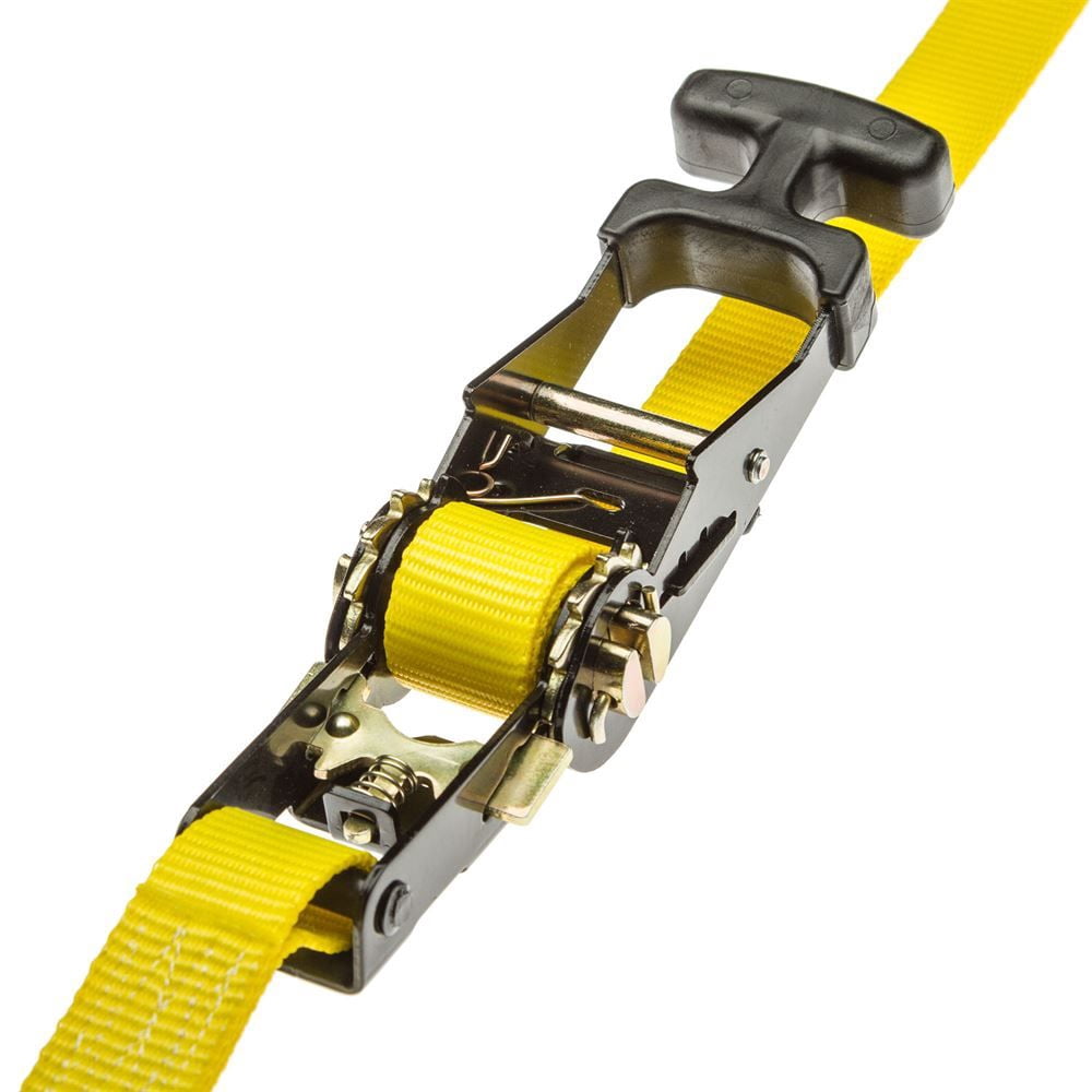 1-1/4in x 15' Ratchet Straps with J-Hooks - 4 Pack