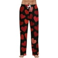 thumbnail image 2 of Men's Fashion Loose Casual Printed Valentine's Day Pattern Lounge Pants Comfort Sleepwear Drawstring Elastic Waist Home Wear 2026 Purple Pink M, 2 of 7