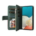 thumbnail image 2 of Zipper Wallet Case for Samsung Galaxy A53 5G Large Capacity Card Slots Holder Magnetic Clasp Cover, Luxury PU Leather Anti-Shock Flip Folio Case with Kickstand Wrist Strap Handbag Protective Cas,Green, 2 of 7
