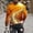 #325-Orange, variant on Ceisia Men's Gold Starburst Print T-Shirt | Slim Long-Sleeve Crewneck Festive Casual Top Gift
