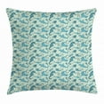 thumbnail image 1 of Underwater Throw Pillow Cushion Cover, Cartoon Seahorse Cuttlefish Octopus and Shark, Decorative Square Accent Pillow Case, 16 X 16 Inches, Pale Azure Blue Pale Mint Green Blue Grey, by Ambesonne, 1 of 2
