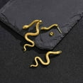 thumbnail image 5 of Snake Earrings for Women Men, Punk Gothic Stainless Steel Stud Earrings, Hypoallergenic gold plated Snakes Jewelry with Zircon, Statement Cool Rock Hip Hop Biker Earring Halloween Gifts, 5 of 5