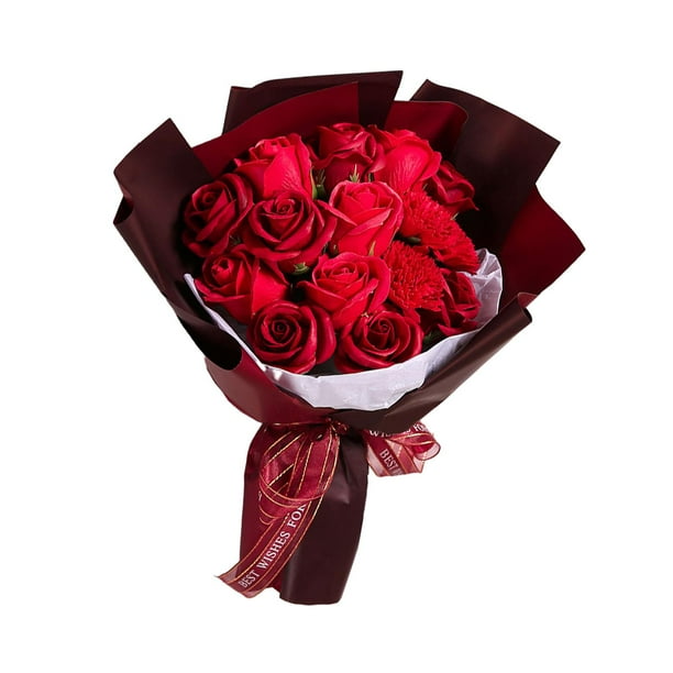 Ramo de flores mayimx rosas de jabón decoración Día de San Valentín Rojo