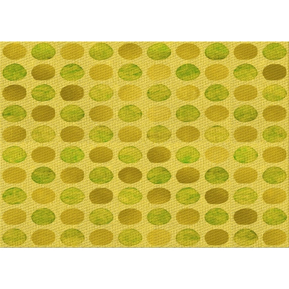 Ahgly Company Indoor Rectangle Patterned Golden Yellow Area Rugs, 7' x 10'