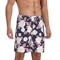 thumbnail image 2 of Kdxio Leaves Flower Print Mens Sleep Shorts Bottoms Soft Comfy Pajama Wear Pants with Drawstring Pockets, 2 of 7