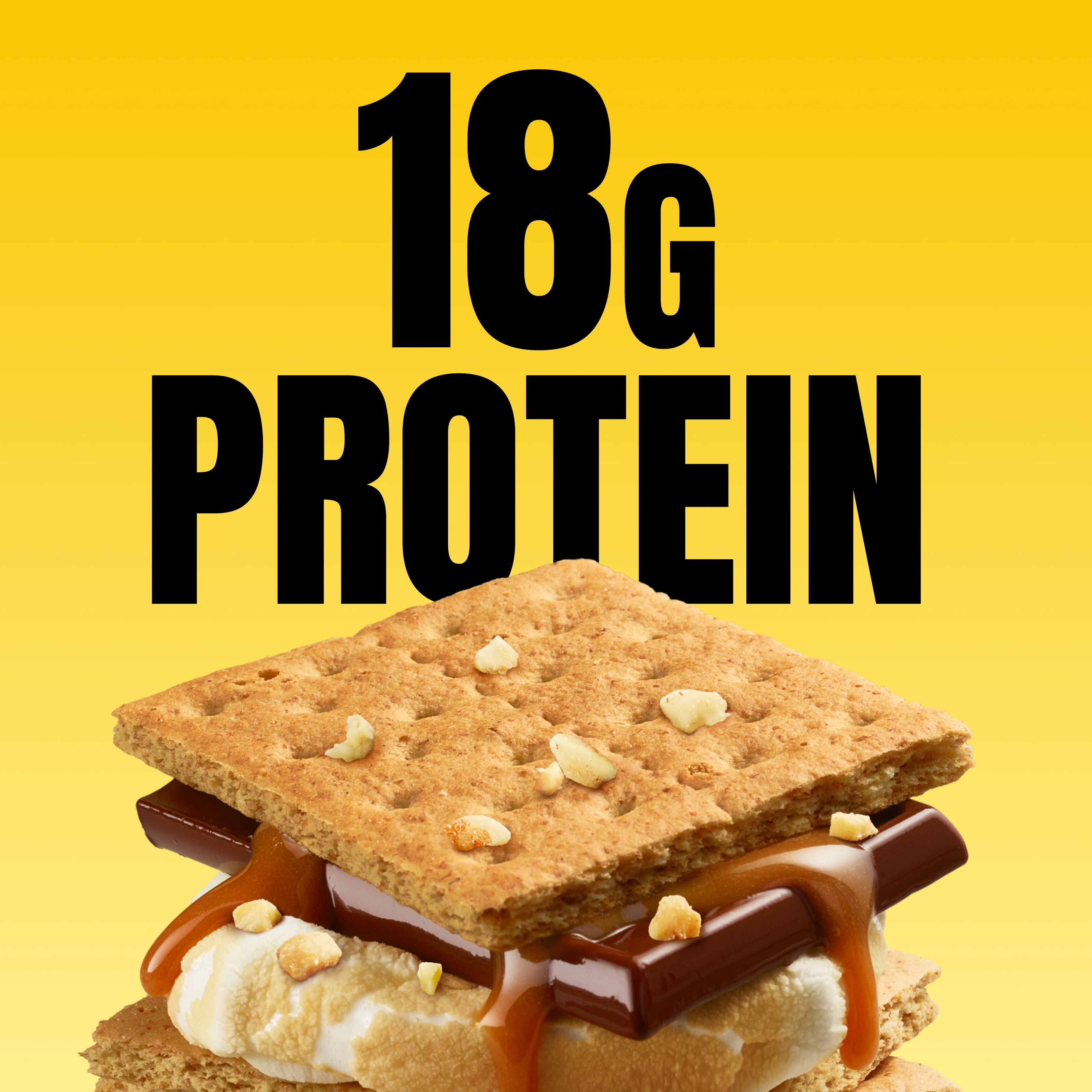 FITCRUNCH Puff n' Crunchy, Peanut Caramel Smores, 18g Protein, 4 Count