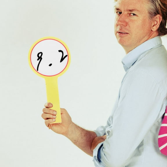 FELTECHELECTR Dry Erase Answer Paddles Handheld Paddles Yellow Plastic 10pcs For Teachers