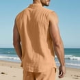 thumbnail image 4 of Summer Men's Lapel Thin Loose Casual Sleeveless Shirt Vest Breathable Lightweight Comfortable Stylish Fashion Outdoor Men's Loose Fit Casual Fashion Shirt, 4 of 4