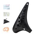 thumbnail image 3 of Ocarina de 12 agujeros con bolsa de almacenamiento, práctica y portátil, instrumento de ocarina C para niños, ideal para principiantes y amantes Negro, 3 of 8