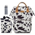 thumbnail image 1 of Mochila para pañales con estampado de vaca para bebés, niñas y madres con accesorios, 1 of 7
