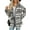 Gray, variant on Womens Fall Fashion Flannel Shackets Plaid Button Down Jacket Casual Long Sleeve Fleece Shirt with Pockets Gray XL