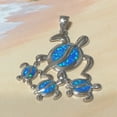 thumbnail image 4 of Paradise Hawaii Gifts Sea Turtle Necklace Set, Blue Opal Sterling Silver Necklace and Earrings, 4 of 9