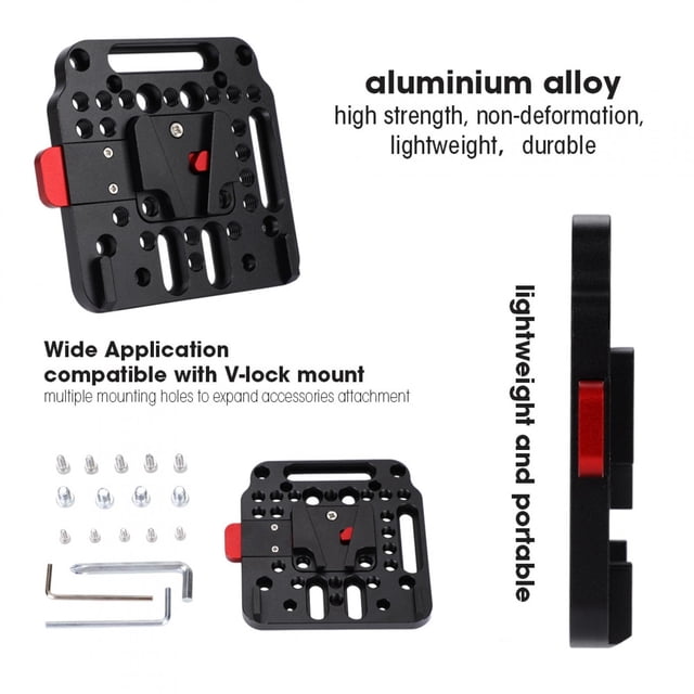 Battery Plate, Precise Fit Aluminium Alloy V Mount Battery Plate Sturdy Easy Operation For Camera For Photography Lovers