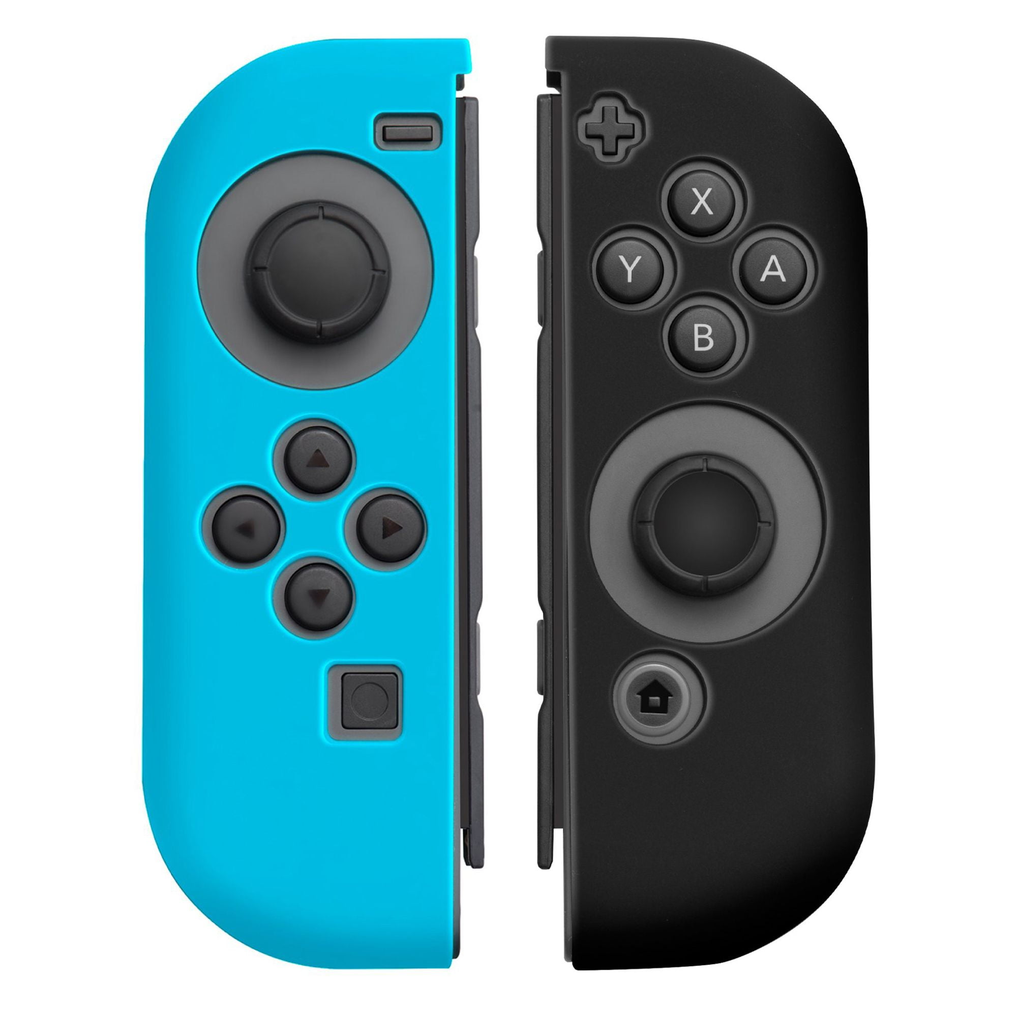 Nintendo Switch JoyCon case, by Insten (Left BLUE + Right BLACK) Nintendo Switch JoyCon Skin