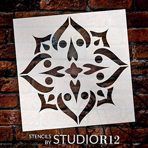 mandala spades complete stencil by studior12 reusable mylar template use to paint wood signs pallets pillows wall art floor tile select size 15 x 15 walmart com