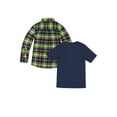 thumbnail image 2 of Wonder Nation Boys Flannel Shirt and Graphic Tee Set, 2-Piece, Sizes 4-18 & Husky, 2 of 7