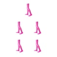 thumbnail image 3 of QualitChoice 1 Paire de Chaussettes Hautes pour Femmes 52 cm Style Preppy Antidérapantes pour Fête Cosplay Rose Rouge 5Set, 3 of 6