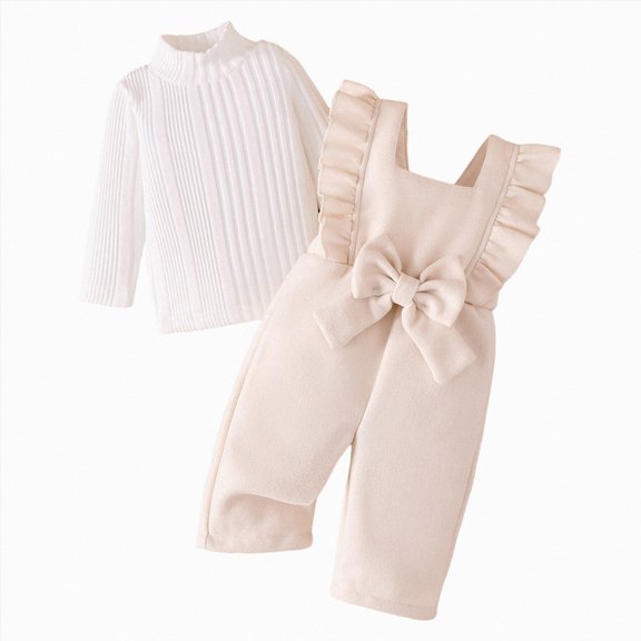 mgoYE Baby Girl Fall Clothes Cute Ovrall Outfits Long Sleeve Sweater Overall Pants Newborn Outfit