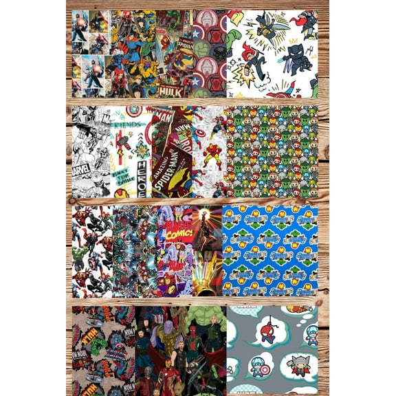 Assorted Super Heroes Fabric - 1 lb Scrap Bundle